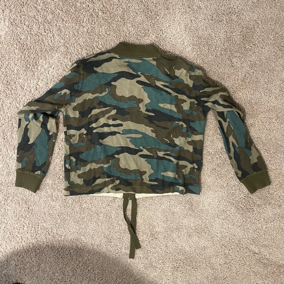 J. Crew Camo Zip Up Sweater Bomber Style Cardigan size M - Picture 6 of 13